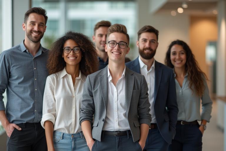 Professional team photo in a modern office environment at Helvetia Digital Wealth AG